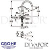 Grohe Concetto Single-Lever Kitchen Sink Mixer Dimensions